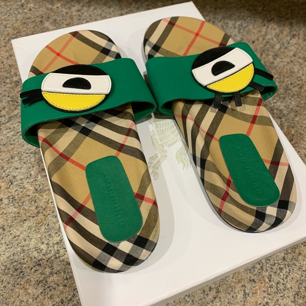 Authentic Burberry Kids Slides - Worn